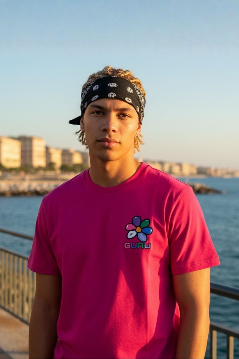 T-Shirt Uomo GURU Flower Back Graphic STYLE10