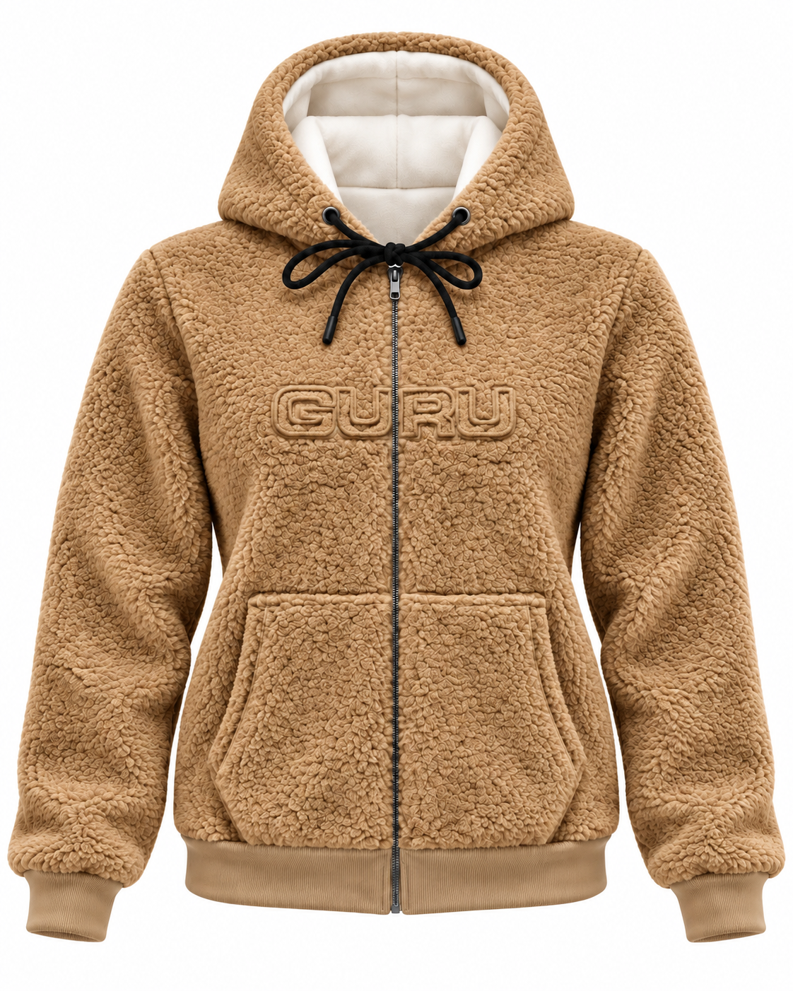 GURU Women's Teddy Hoodie with Zip – Sherpa Effect GD107