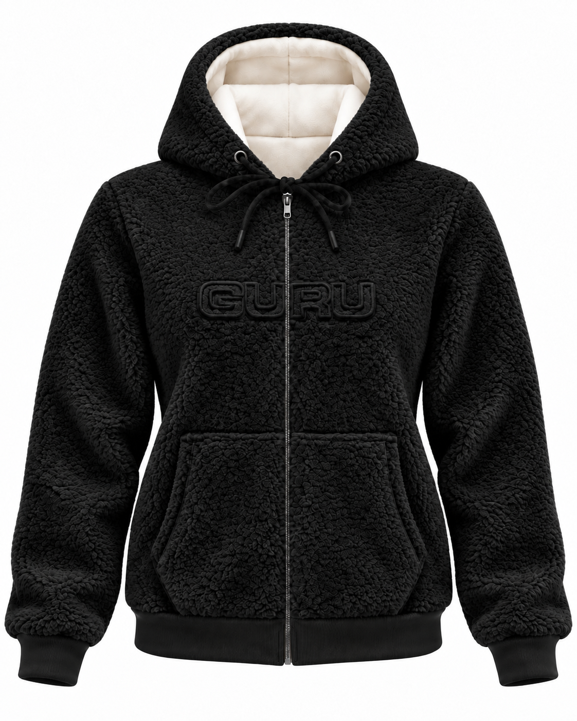 GURU Women's Teddy Hoodie with Zip – Sherpa Effect GD107