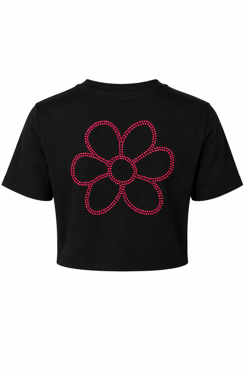 Charger l'image 1 dans la galerie. T-shirt Femme Courte GURU Fleur Application 1303