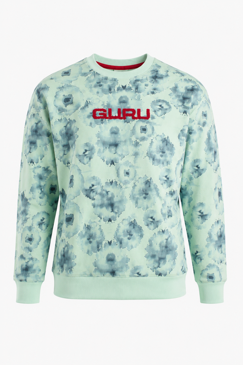 Carica immagine 1 in visualizzazione galleria. Felpa Donna Bloom con Stampa Floreale All-Over e Ricamo GURU GW201
