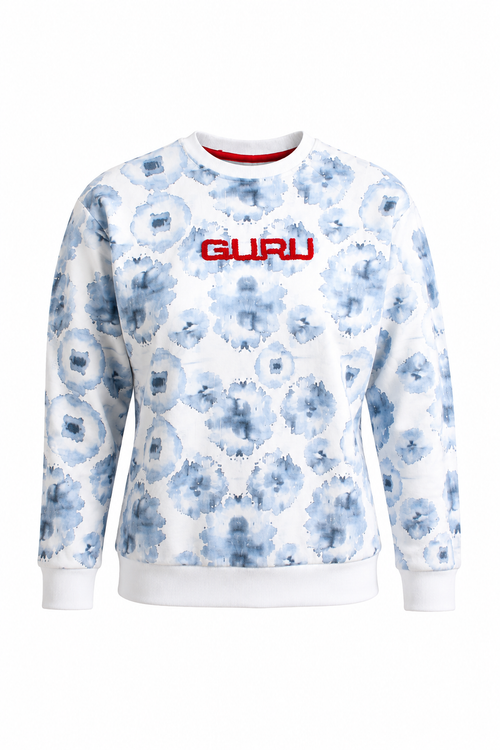 Carica immagine 1 in visualizzazione galleria. Felpa Donna Bloom con Stampa Floreale All-Over e Ricamo GURU GW201