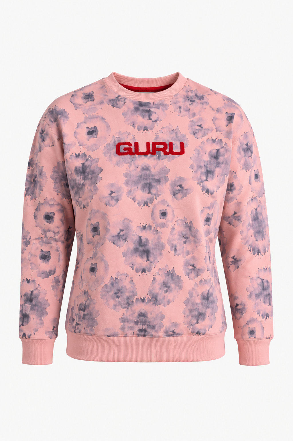 Felpa Donna Bloom con Stampa Floreale All-Over e Ricamo GURU GW201