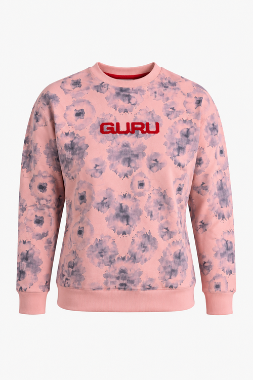 Carica immagine 1 in visualizzazione galleria. Felpa Donna Bloom con Stampa Floreale All-Over e Ricamo GURU GW201