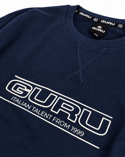 Load image 1 in gallery view. Felpa uomo GURU GU1106 blu navy – dettaglio stampa