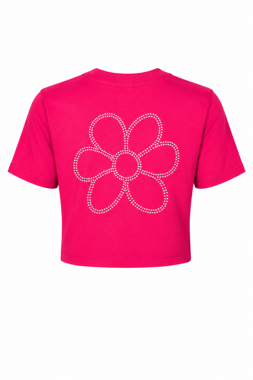 Charger l'image 1 dans la galerie. T-shirt Femme Courte GURU Fleur Application 1303