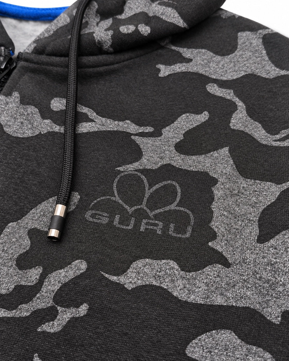 Felpa uomo GURU 1122 full zip mimetica nero - dettaglio