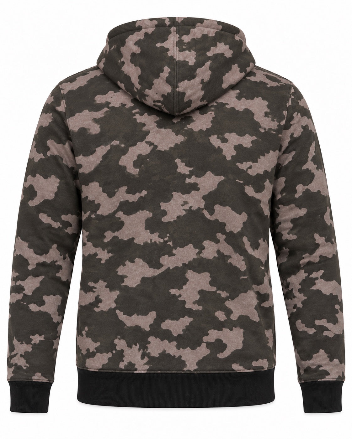 Felpa uomo GURU 1122 full zip mimetica verde militare - retro