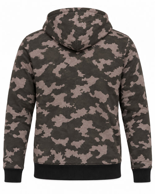 Carica immagine 1 in visualizzazione galleria. Felpa uomo GURU 1122 full zip mimetica verde militare - retro