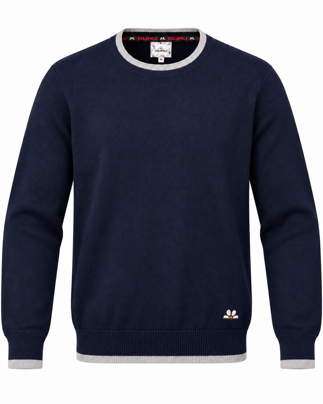 Maglioncino uomo GURU con scollo tondo Blu navy: vista frontale