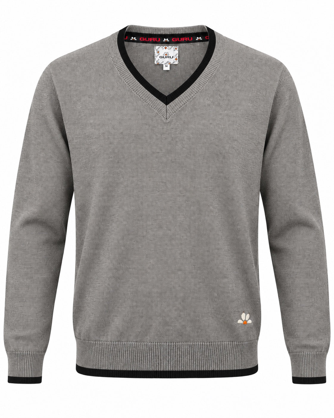 Maglioncino uomo GURU con scollo a V Grigio: vista frontale