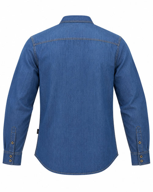 Carica immagine 1 in visualizzazione galleria. Camicia denim unisex GURU GU/DEMOS, vista posteriore