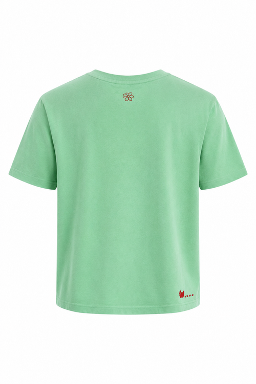 Charger l'image 1 dans la galerie. Crop T-shirt Femme Bloom "Relax We're All Crazy" GW101