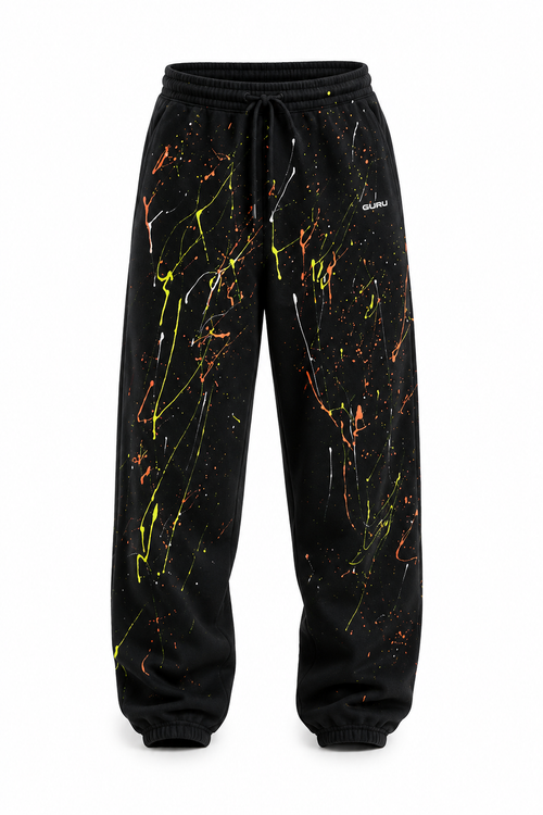 Load image 1 in gallery view. Pantalone Jogging Donna "GURU" Paint Splatter 1212