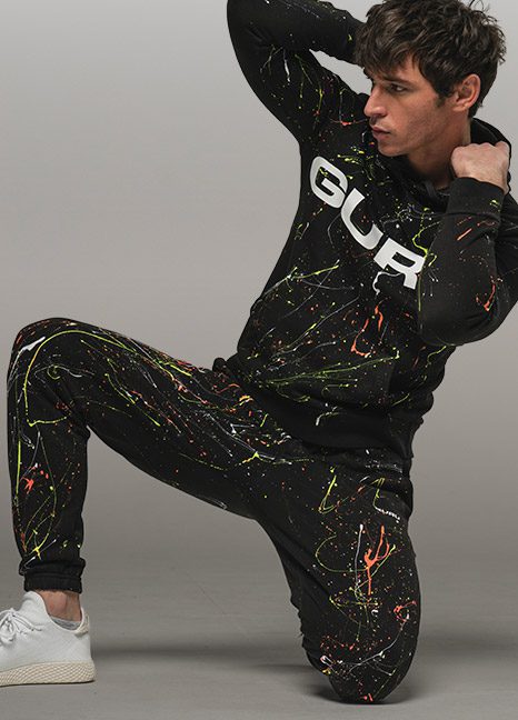 Load image 1 in gallery view. Pantalone Jogging Uomo GURU Paint Splatter 1215