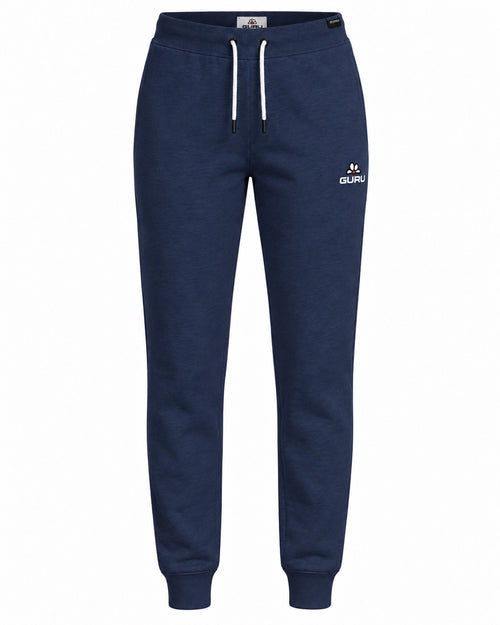 Load image 1 in gallery view. Pantalone donna GURU in felpa garzata Blu navy – vista frontale