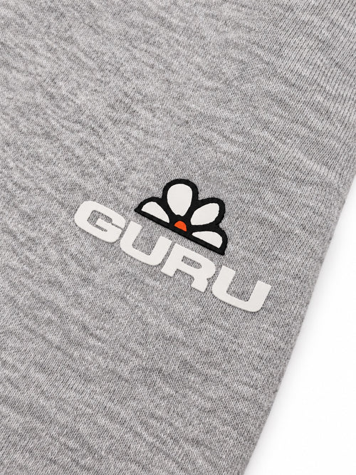 Load image 1 in gallery view. Dettaglio logo GURU pantalone donna in felpa garzata grigio mélange