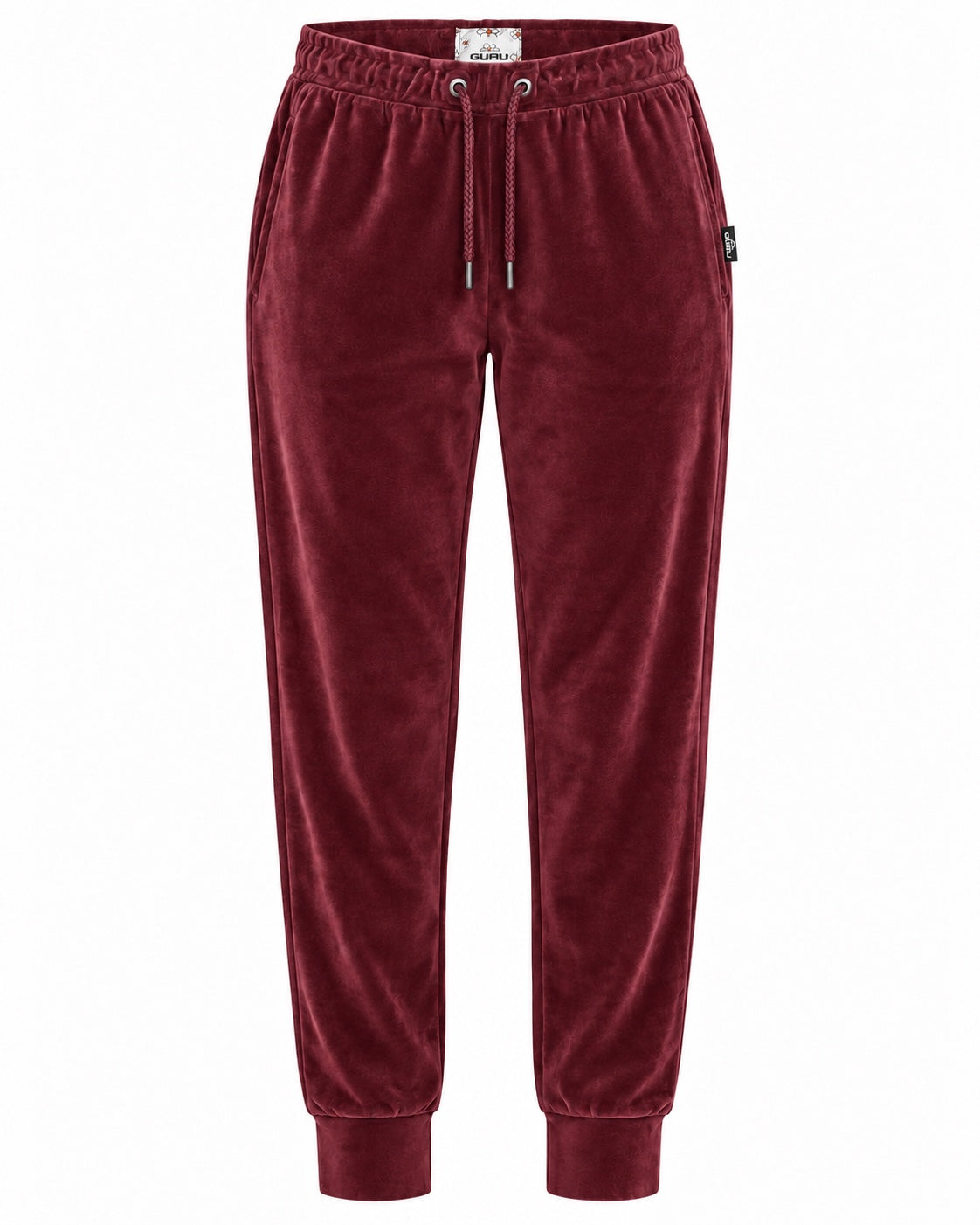 Pantalone donna GURU T62G1 05054 in velluto bordeaux – vista frontale