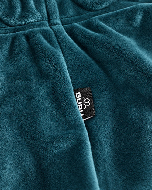 Load image 1 in gallery view. Pantalone donna GURU T62G1 05054 verde ottanio – dettaglio velluto ed etichetta laterale