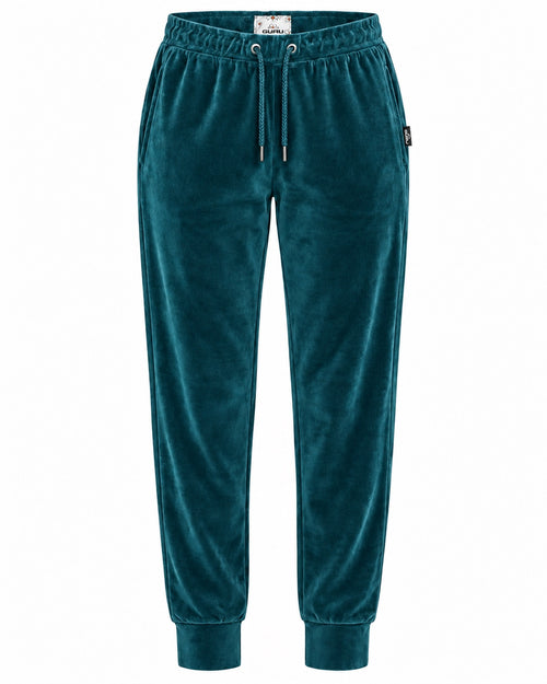 Load image 1 in gallery view. Pantalone donna GURU T62G1 05054 in velluto verde ottanio – vista frontale