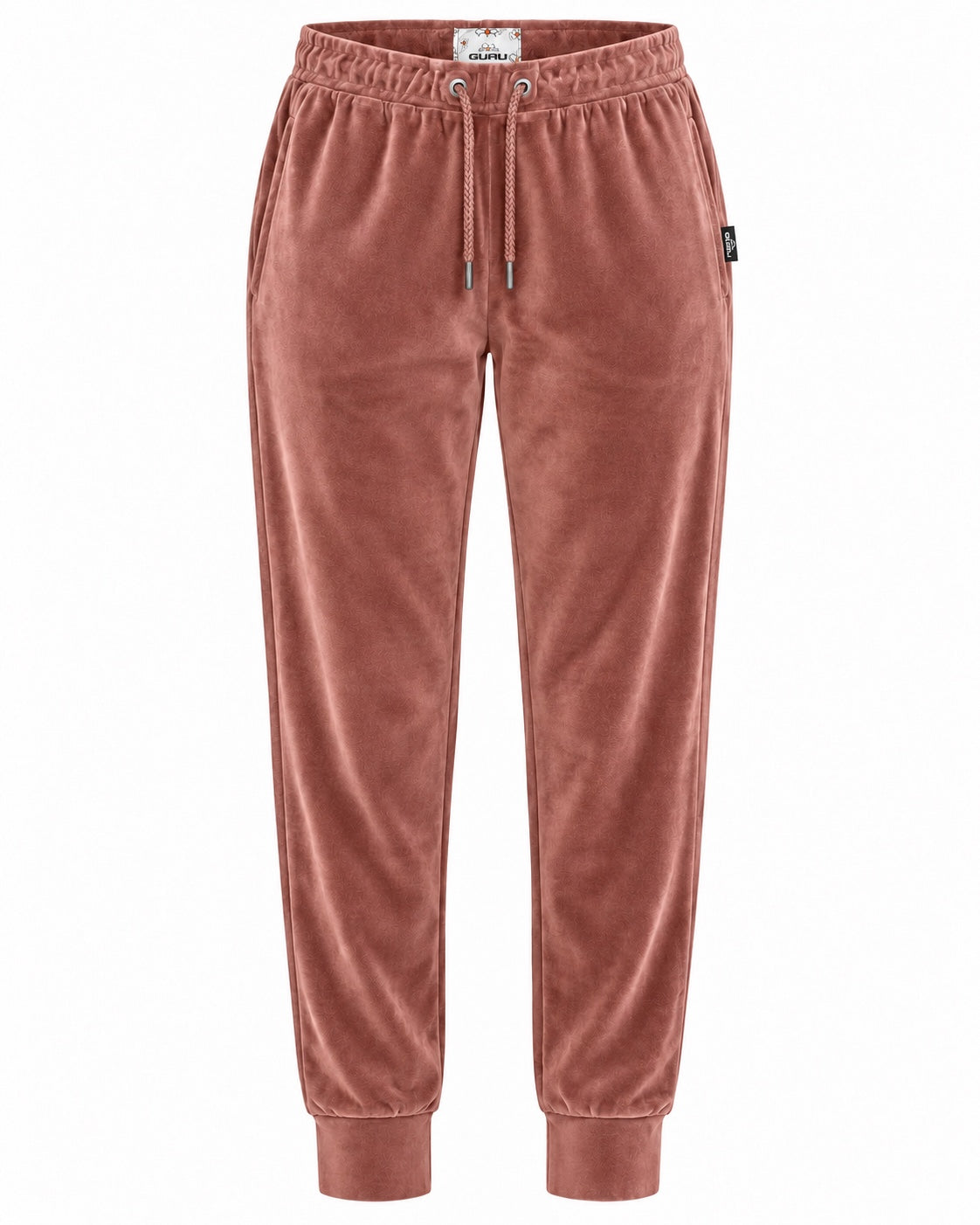 Pantalone donna GURU T62G1 05054 in velluto rosa – vista frontale