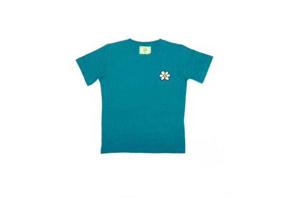 T-shirt donna con margherita ricamata - immagine 3