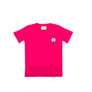 T-shirt donna con margherita ricamata