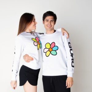 Sweat-shirt marguerite multicolore avec broderie pour femmes