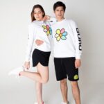 Men's multicolored daisy sweatshirt with embroidery