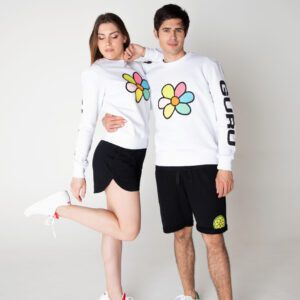 Sweat homme à marguerite multicolore avec broderie