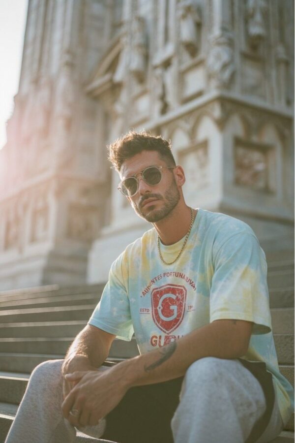 Summer Bloom T-shirt homme "Audentes Fortuna Iuvat – Image 1