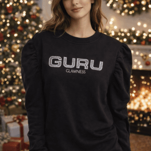 Felpa donna girocollo con glitter