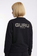 Women's zippered sweatshirt with rhinestone logo - Image 2